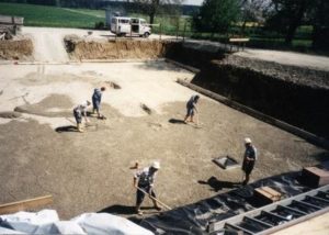 Bau Schützenheim 2002, Aushebung Grundstück