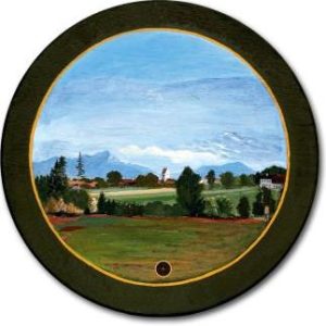 Schützenscheibe Ortsansicht Altkirchen, ohne Schrift der Scheibe